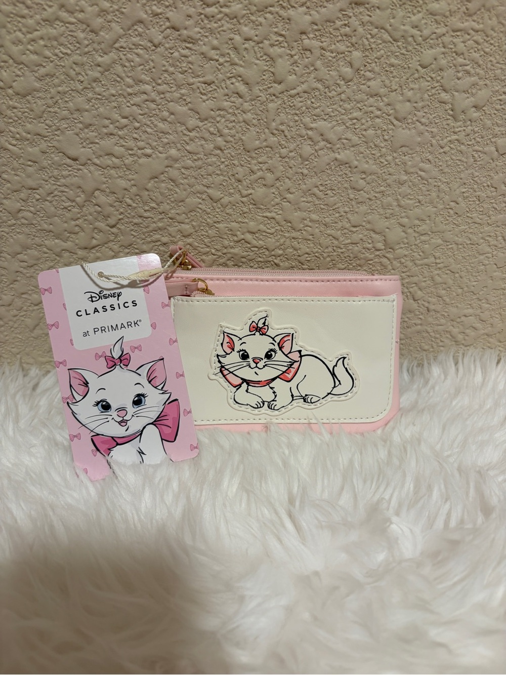Primark Disney Classics Marie Cat Pink and Cream Zip Wallet NWT